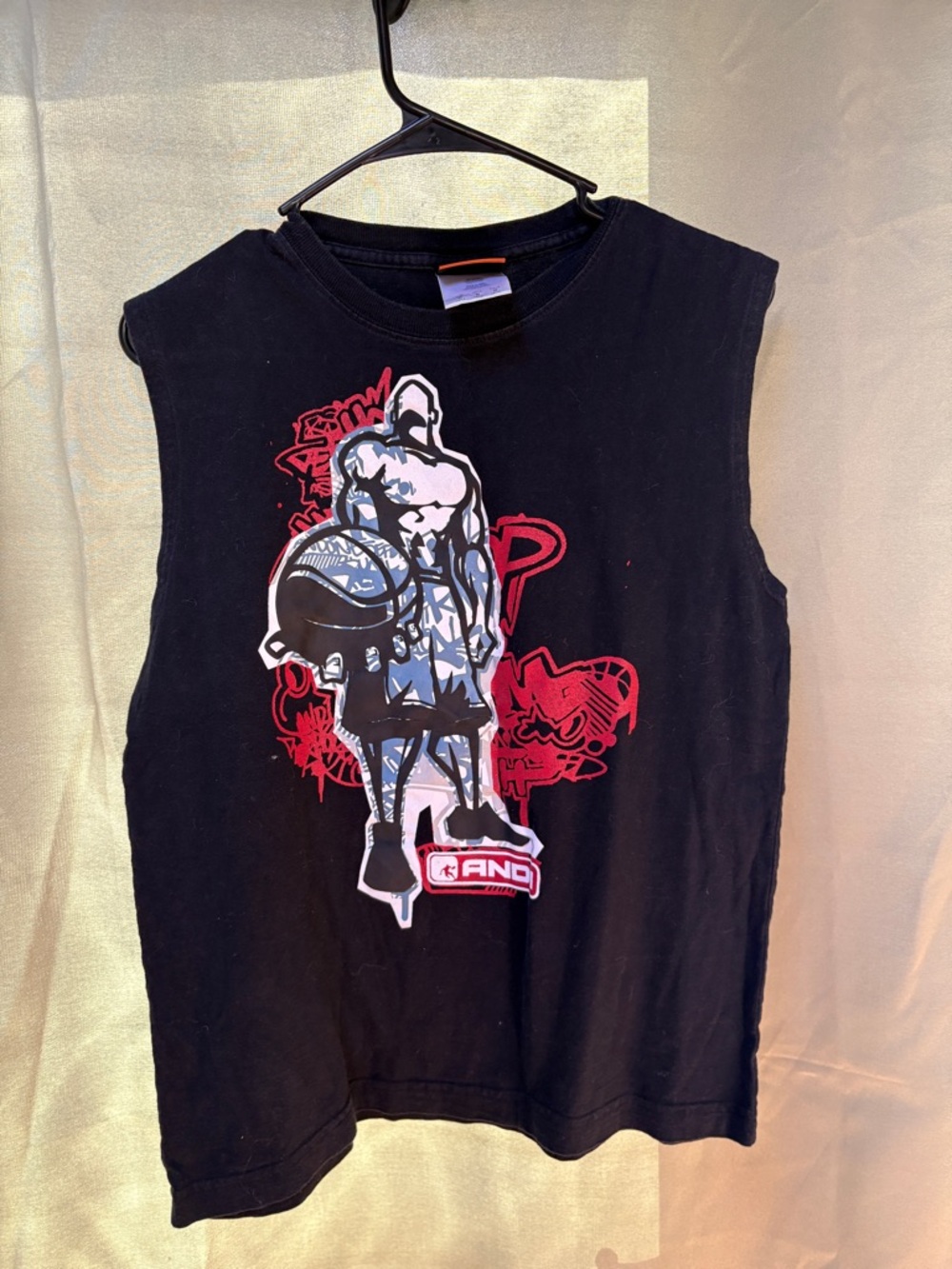AND1 Y2K Sleeveless Graphic Tee Boys 10/12 Fits XS Streetball